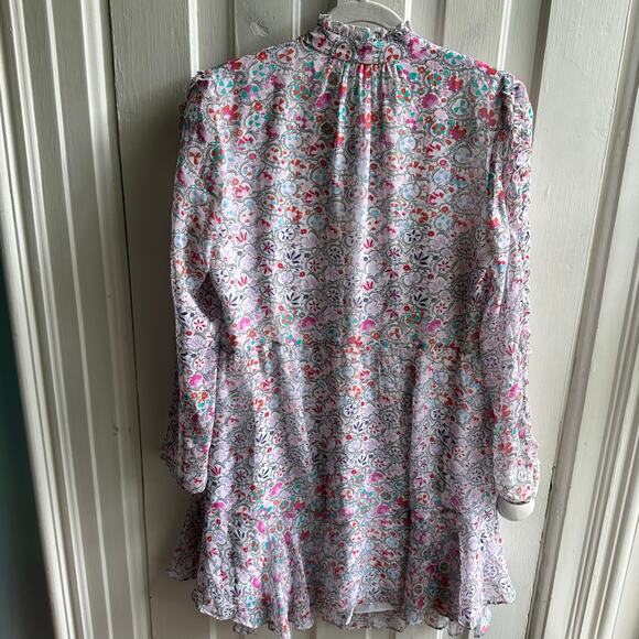 Shoshanna Avila Optic Floral Silk Mini Dress Size 6 - Picture 6 of 8